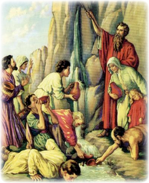 Изображение для главы: Моисей добывает воду из скалы